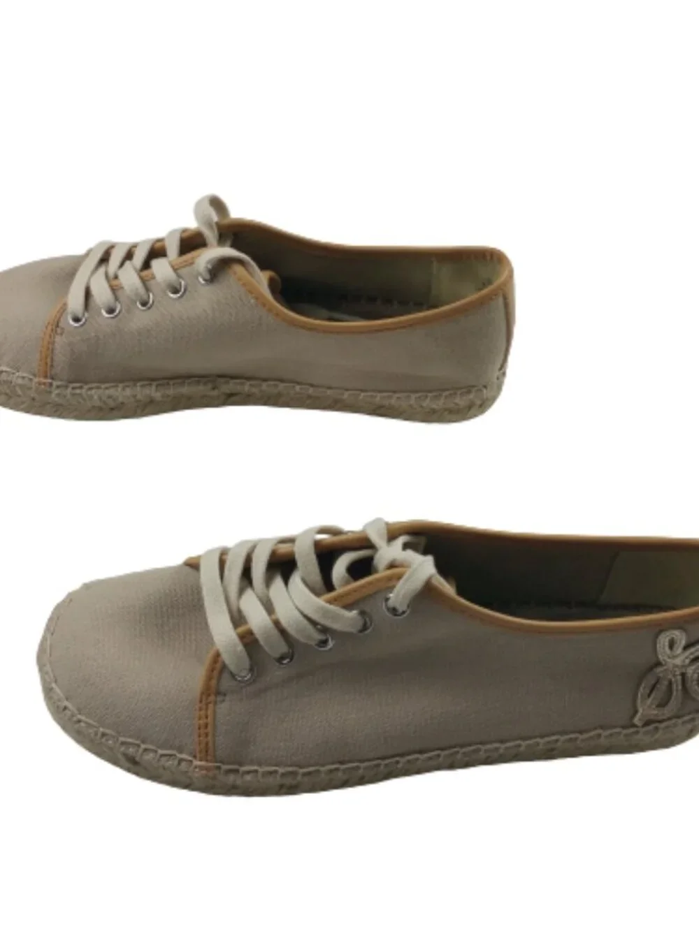 Sam Edelman Canvas Espadrille Sneakers Womens 6.5 Platform Lace Up Neutral Shoes